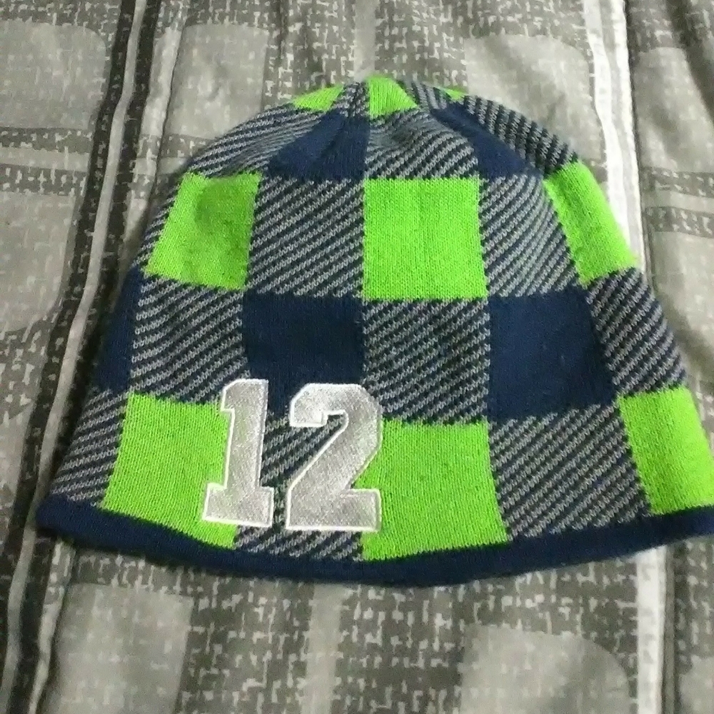 Seattle Seahawks beanie.